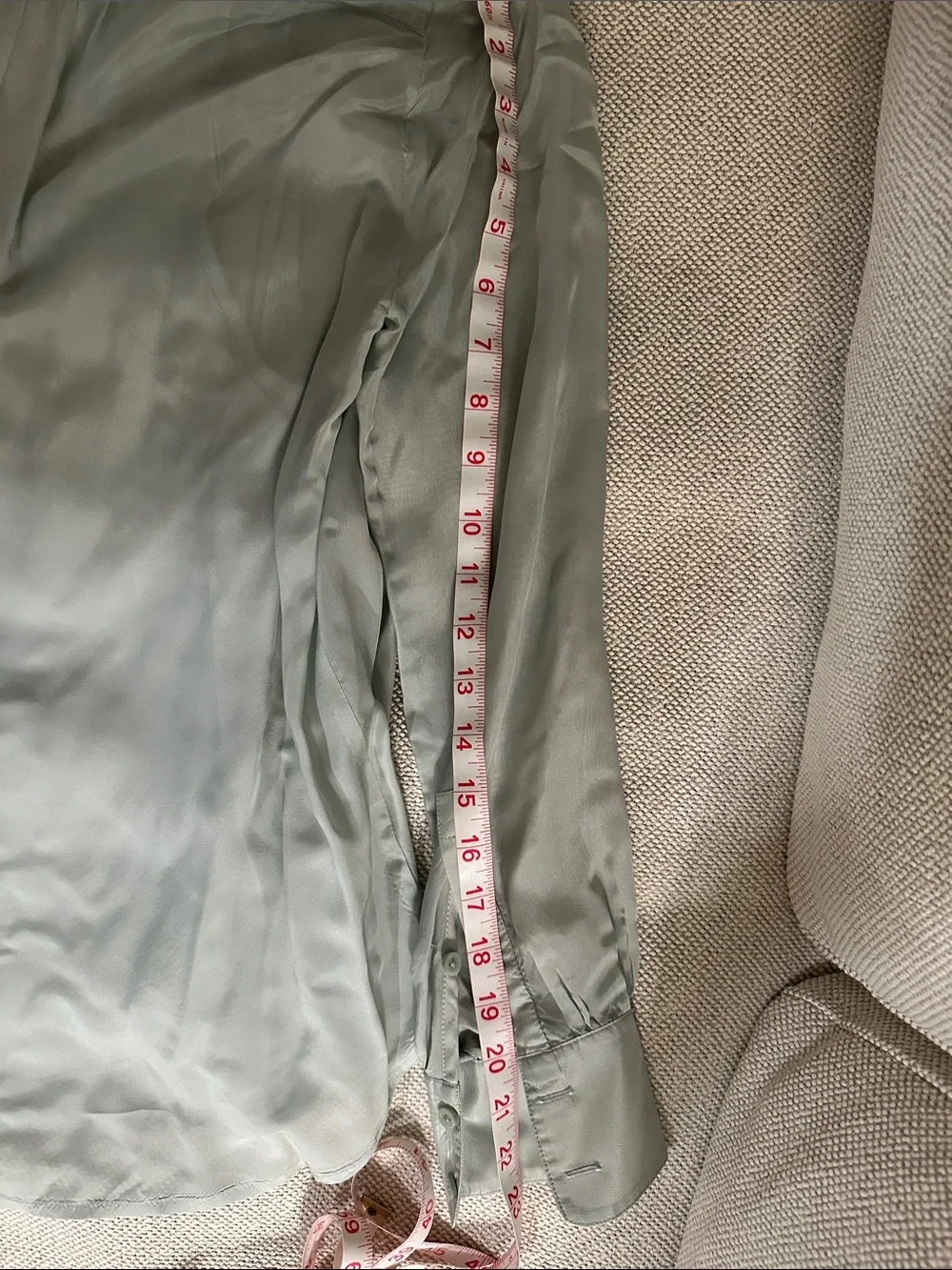 J. Crew Women's Sage Green Satin-Look Button Down Shirt